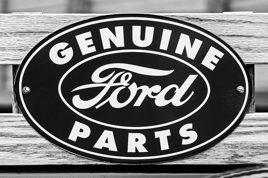 Car Photograph - Genuine Ford Parts Sign by Jill Reger