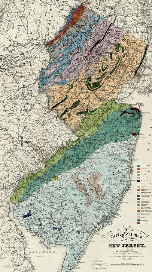 Geological Map of New Jersey 1839 Photograph by Andrew Fare