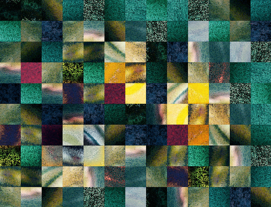 Geometric Abstract Design Forest Lights Painting by Irina Sztukowski