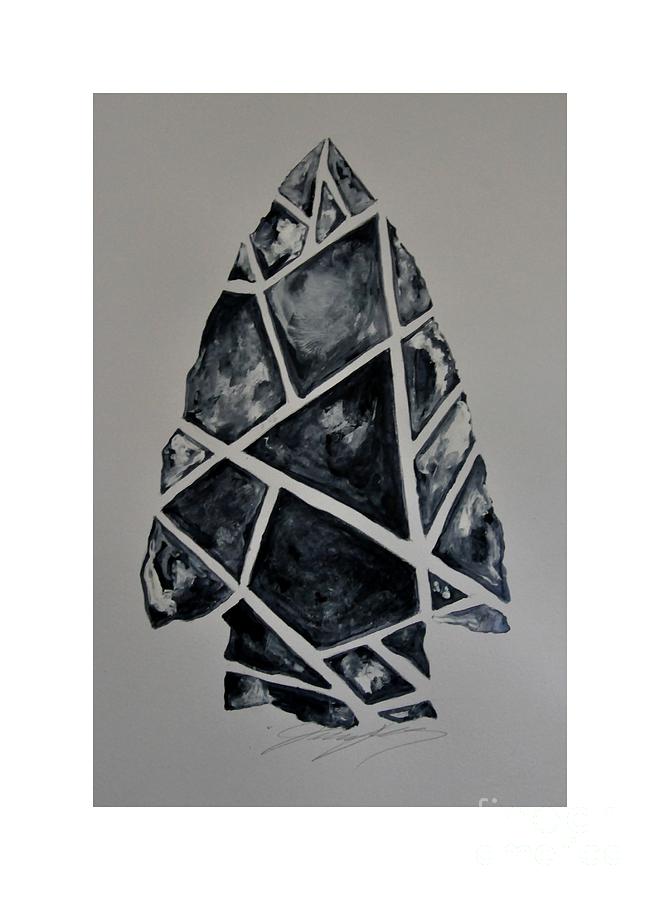 Geometric Arrowhead Painting by Jennifer Clegg