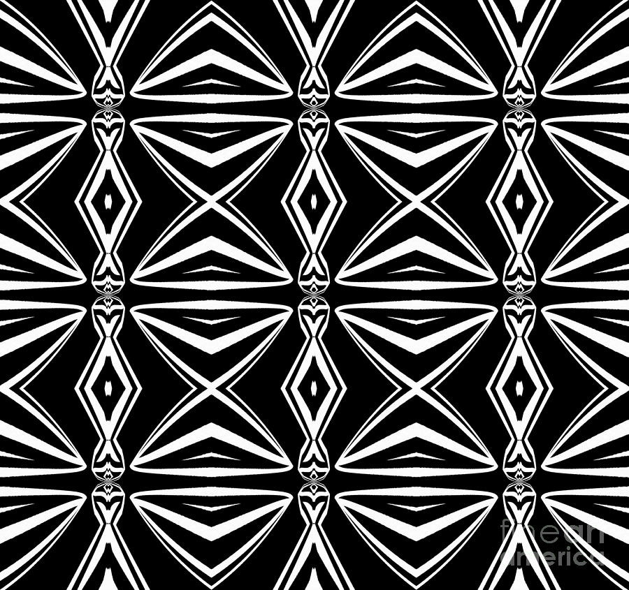 Geometric Art Pattern Black White Abstract Print No211