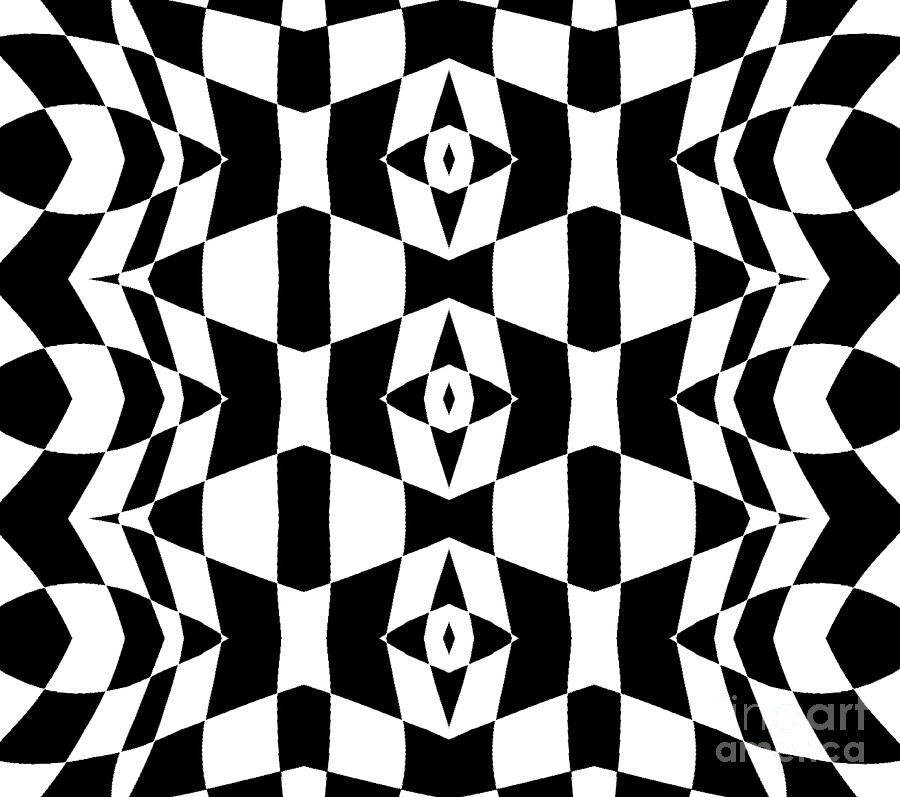 Geometric Black White Op Art Pattern Abstract Art No205