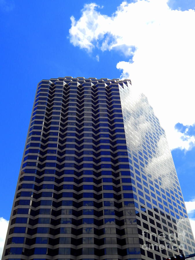Geometric Blue Cloud Scraper Photograph by Michael Hoard