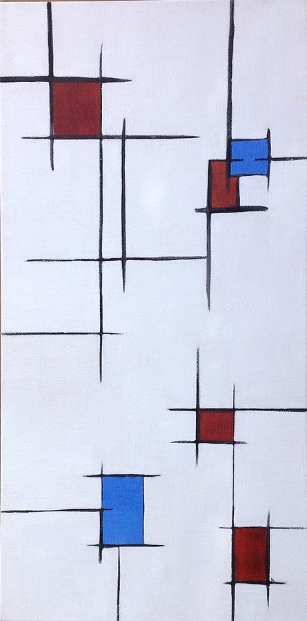 Abstract Painting - Geometric Connection Series by Patricia Cleasby