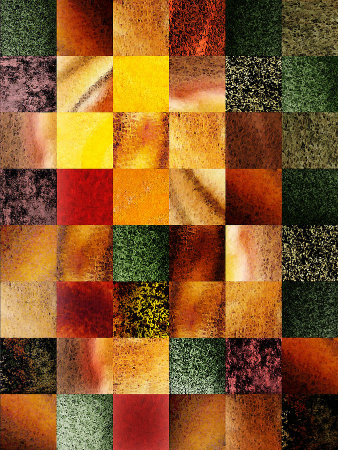 Geometric Design Squares Pattern Abstract I  Painting by Irina Sztukowski