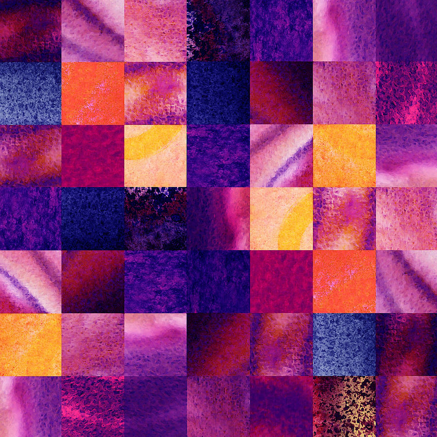 Geometric Design Squares Pattern Abstract IV Painting by Irina Sztukowski