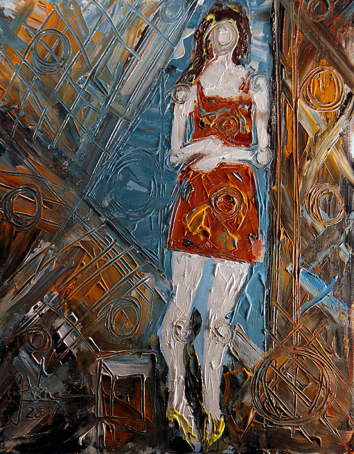 Geometric Girl Painting by Jim Vance