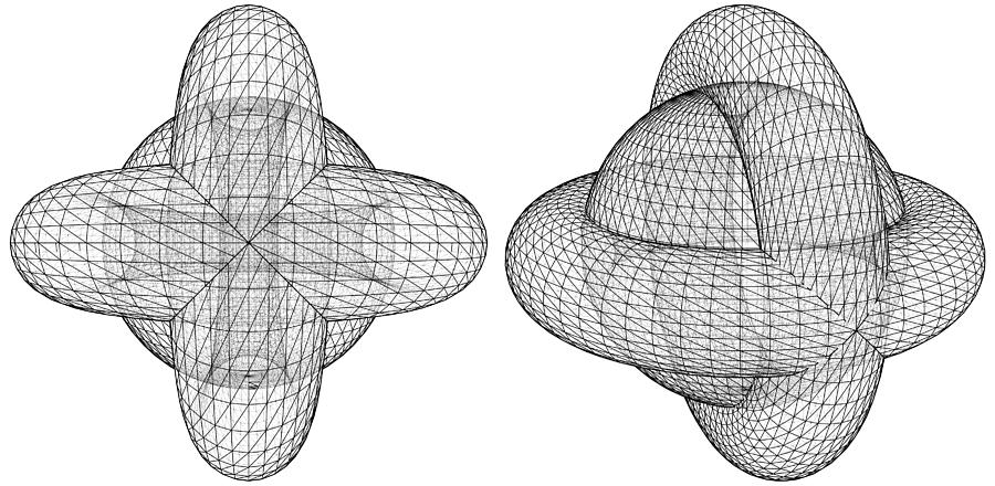 Geometric Intersection Of Two Torus And Sphere Digital Art by Nenad ...