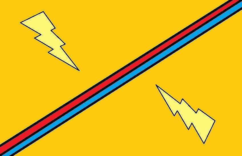 Geometric Lightning Flag Painting by Bruce Nutting