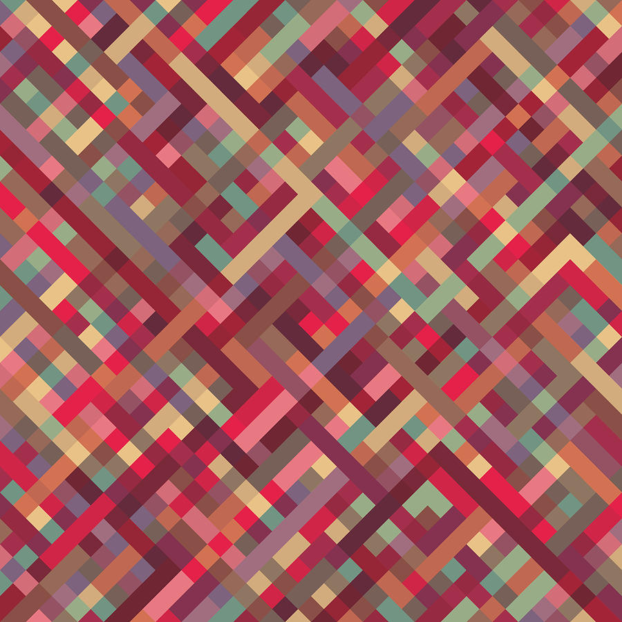 Abstract Digital Art - Geometric Lines by Mike Taylor