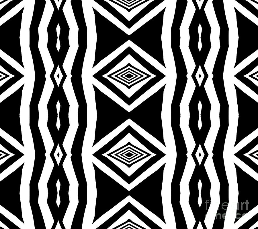 Geometric Pattern Abstract Black White Art No.339. Digital