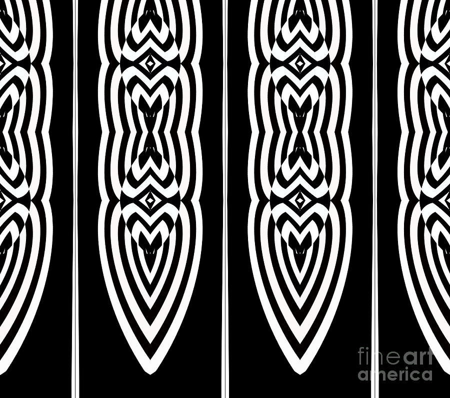 Pattern Digital Art - Pattern Geometric Black White Art No.337. by Drinka Mercep