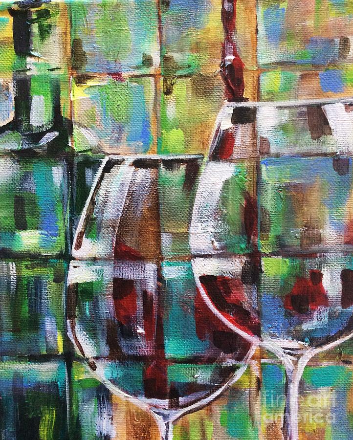 Geometric Wine 2 Painting by Lisa Owen