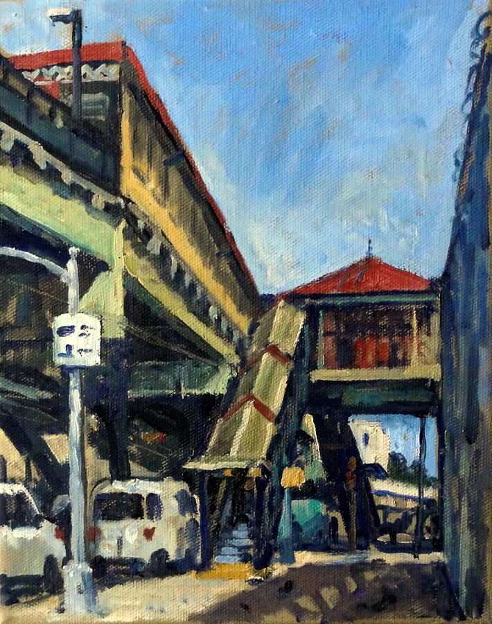 NYC Geometry / 215th Street Station Painting by Thor Wickstrom