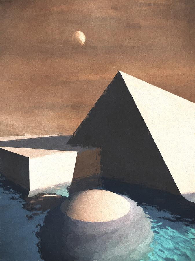 Science Fiction Digital Art - Geometry Pool by Richard Rizzo