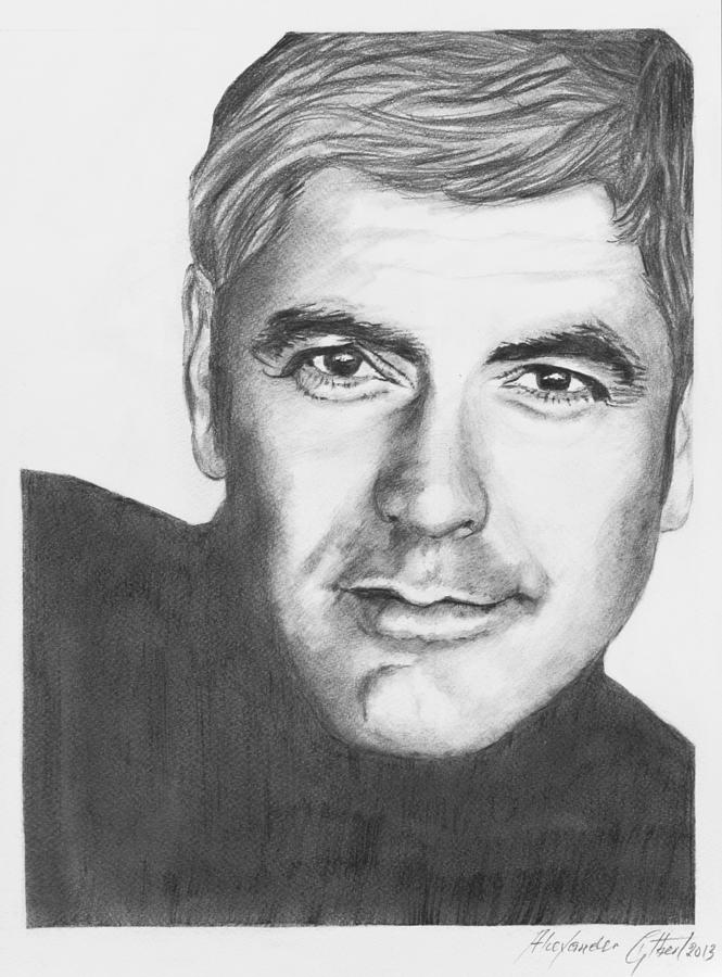 George Clooney - Pencil Drawing by Alexander Gilbert - Fine Art America