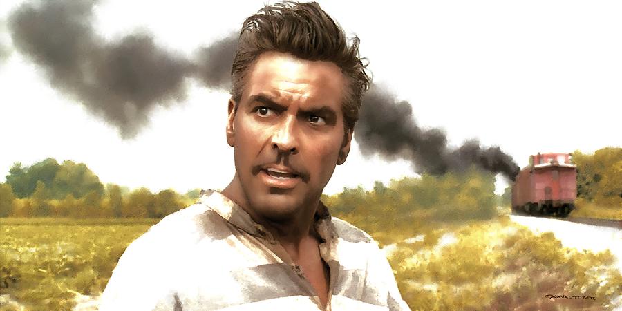 George Clooney Digital Art - George Clooney in the film O Brother Where Art Thou by Gabriel T Toro