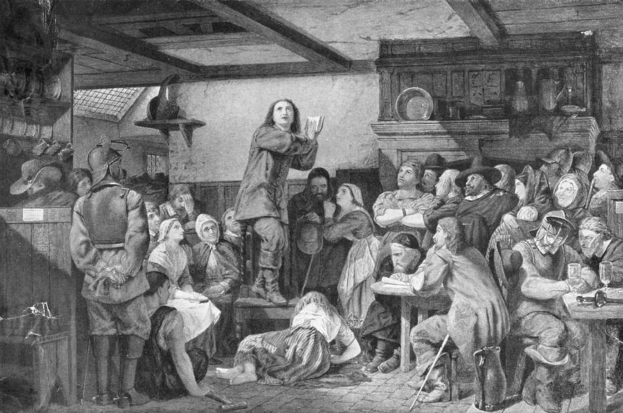 George Fox Preaching In An Inn, 1647 Drawing by Mary Evans Picture ...