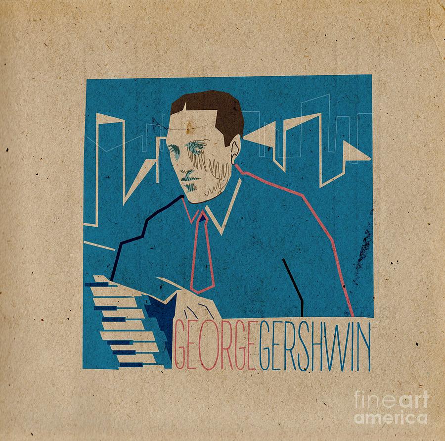 George Gershwin Digital Art by Giorgi Akhuashvili - Pixels