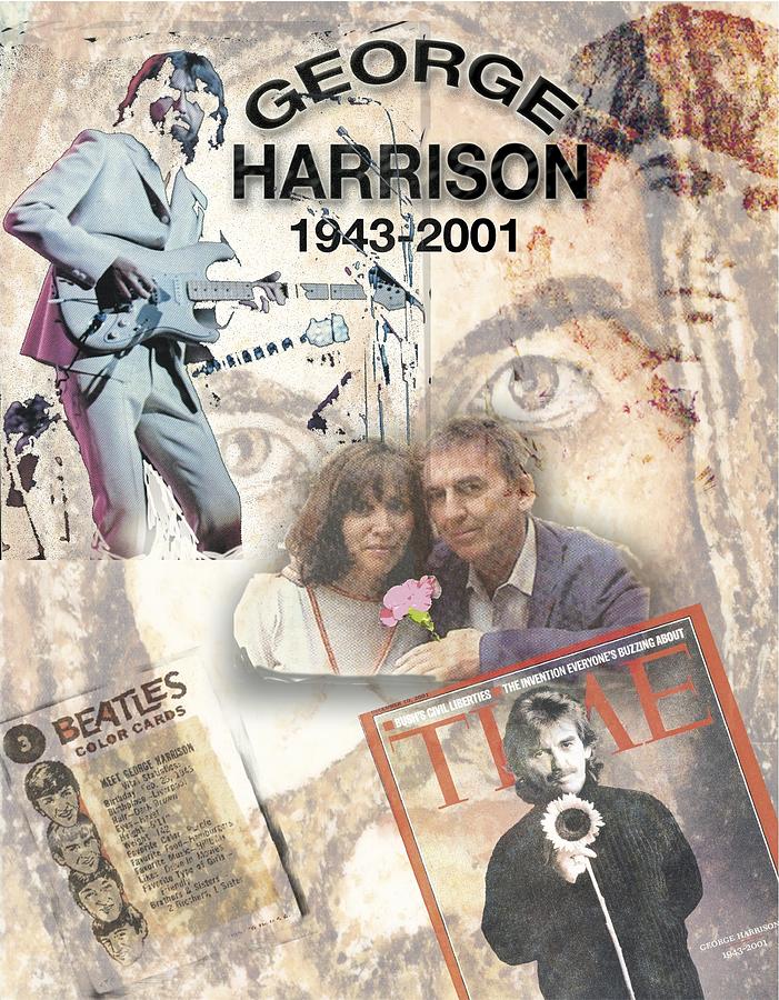 George Harrison Digital Art - George Harrison Memorial Collage by Melinda Saminski