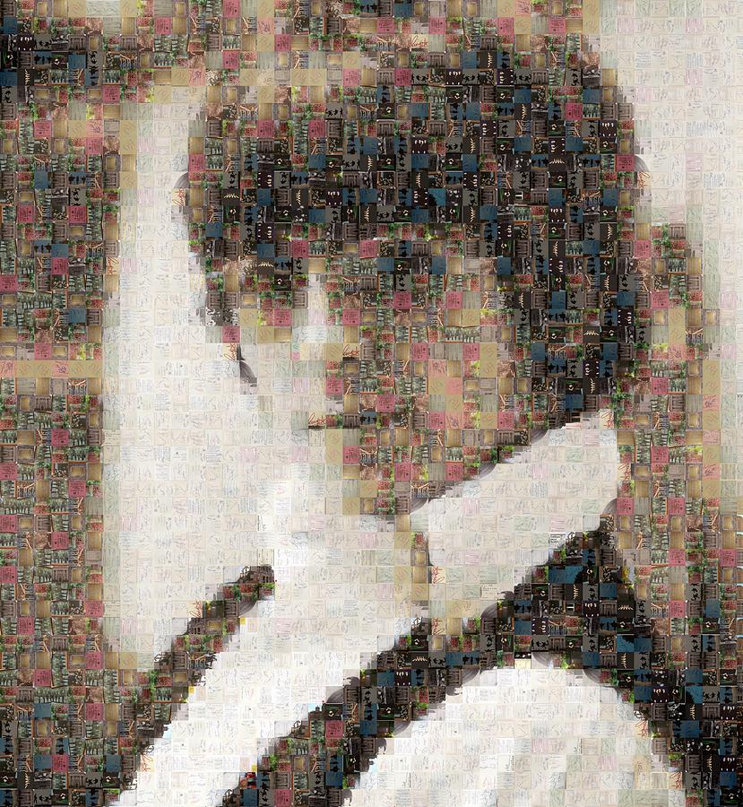 The Beatles Digital Art - George Harrison Mosaic Image 2 by Steve Kearns