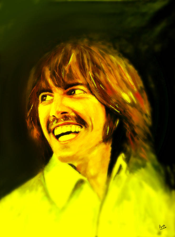 George Harrison - The Beatles Painting by Marcello Cicchini