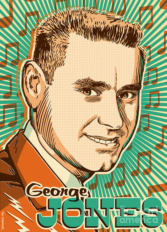 Johnny Cash Digital Art - George Jones Pop Art by Jim Zahniser