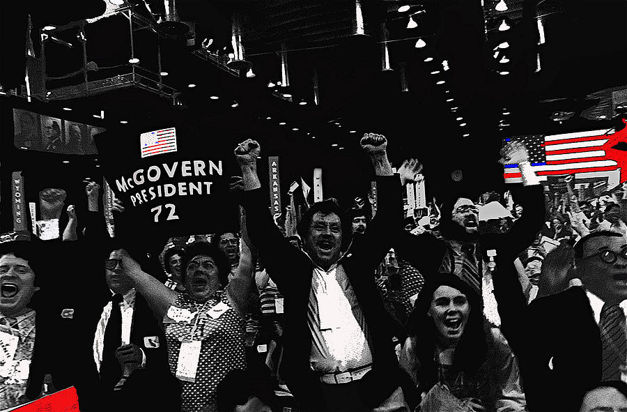George Mcgovern Supporters Democratic Natl Convention Miami Beach Florida 1972 Color Added 2013 Photograph by David Lee Guss