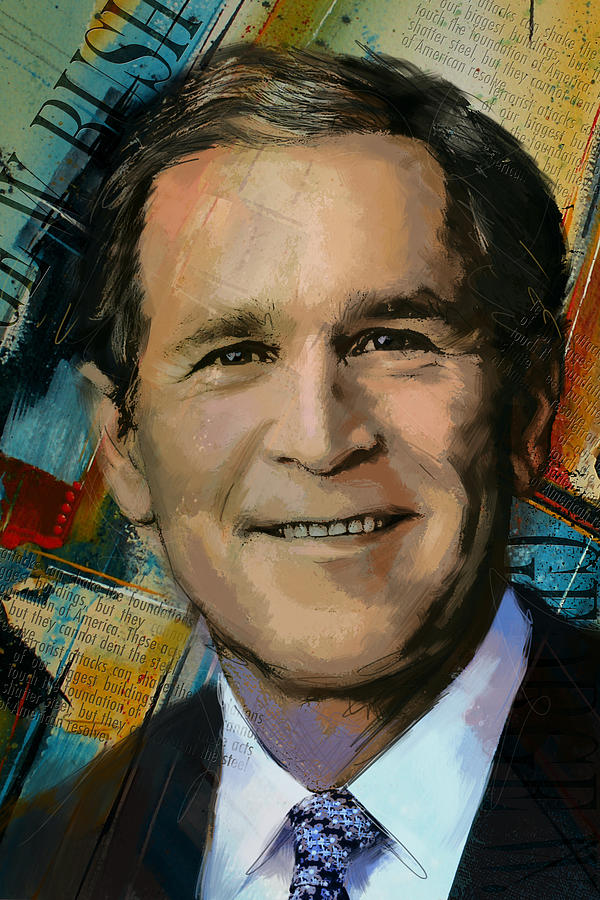 George W. Bush Painting by Corporate Art Task Force