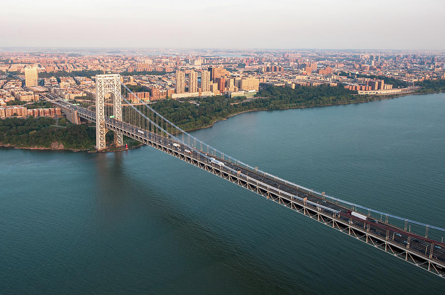 Architecture Photograph - George Washington Bridge Aerial by Keith Sherwood
