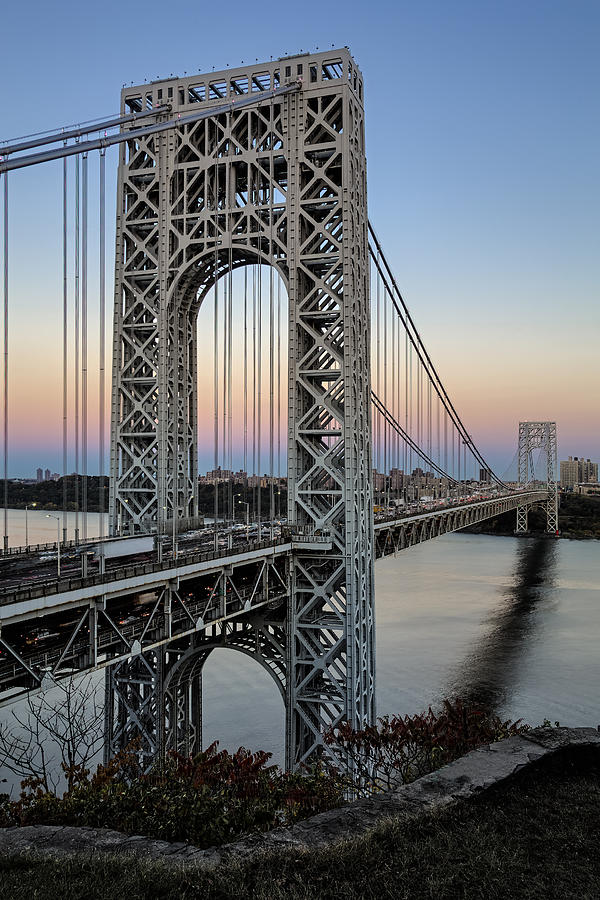 New York City Photograph - George Washington Bridge Aproaching Dusk by Susan Candelario