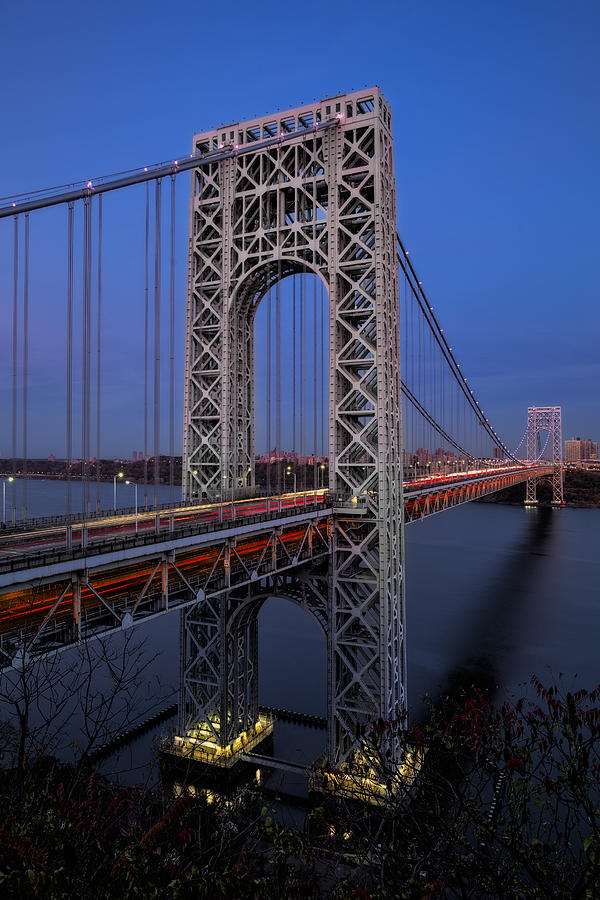 George Washington Bridge At Twilight Photograph by Susan Candelario