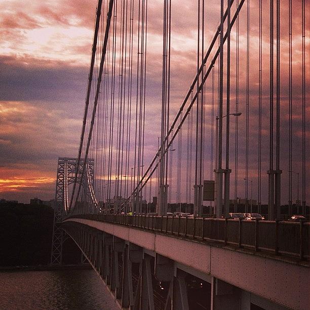 Sunset Photograph - George Washington Bridge #nyc #bridge by Jan Pan