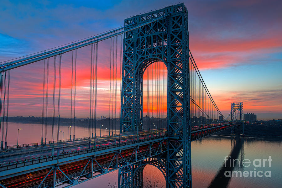 George Washington Bridge Sunrise I Photograph by Clarence Holmes