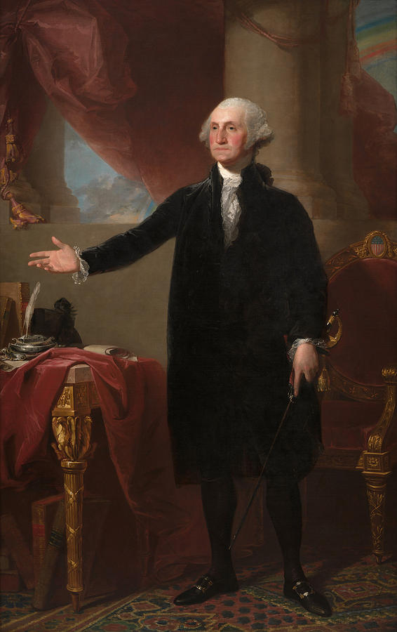 Gilbert Stuart Painting - George Washington. Lansdowne Portrait by Gilbert Stuart