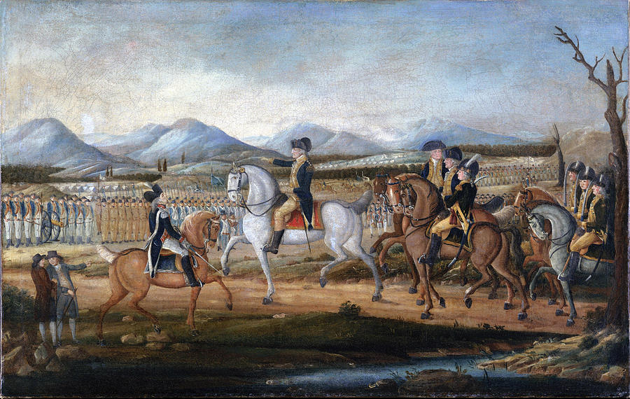 George Washington Reviews The Troops Painting
