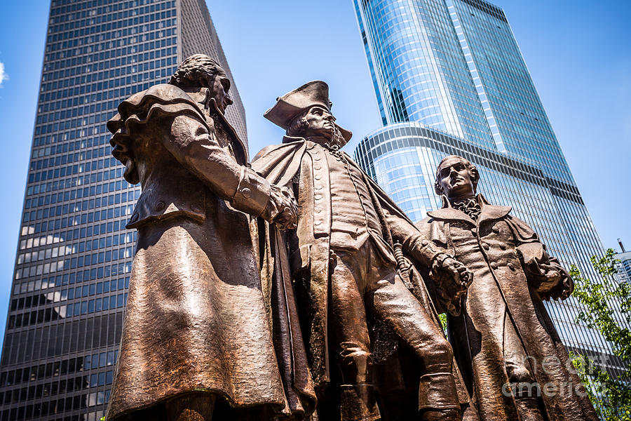 George Washington-robert Morris-hyam Salomon Memorial Statue Photograph