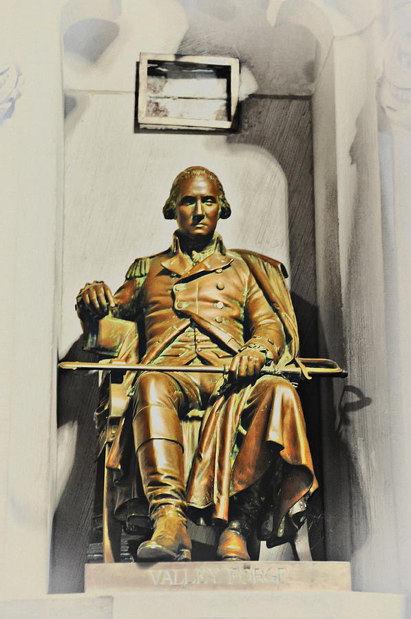George Washington Statue at Valley Forge Chapel Photograph by Bill Cannon