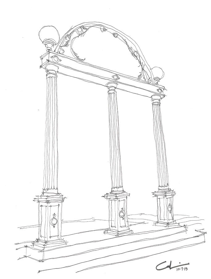 Georgia Arch Drawing by Calvin Durham