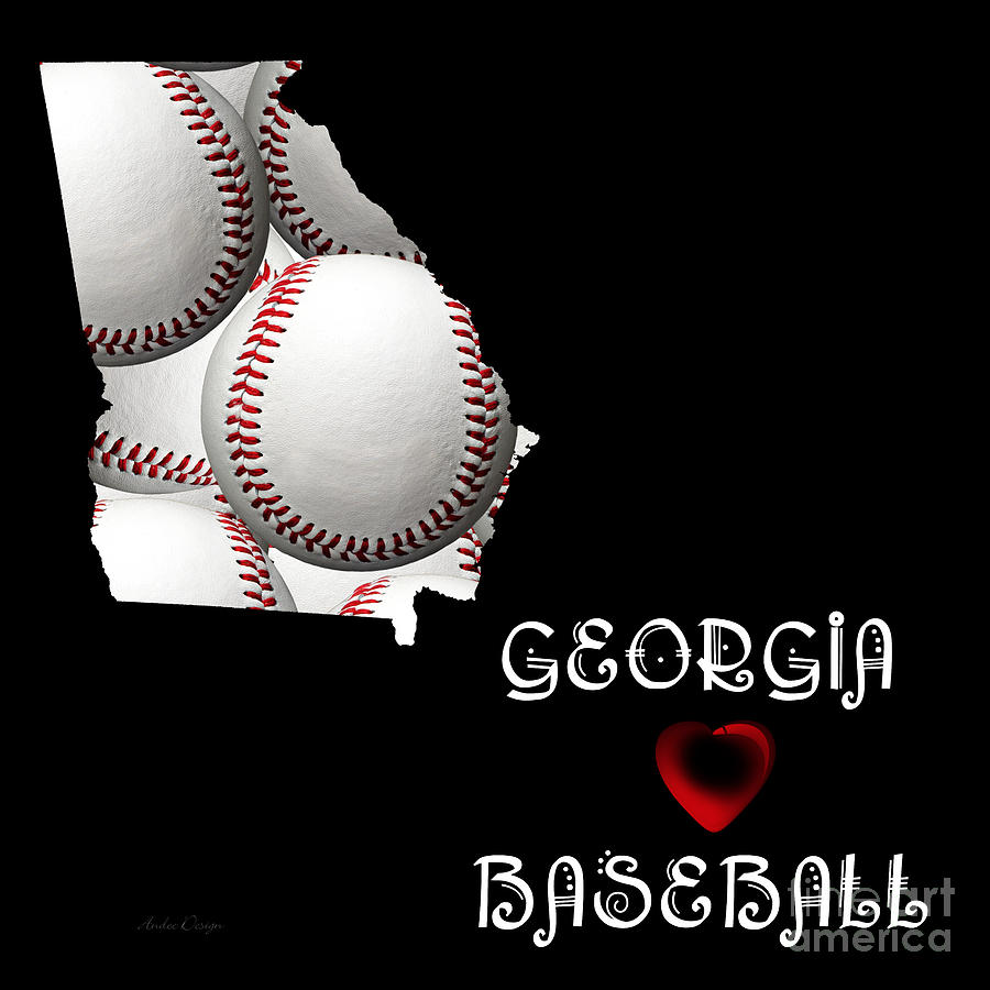 Georgia Loves Baseball Digital Art by Andee Design