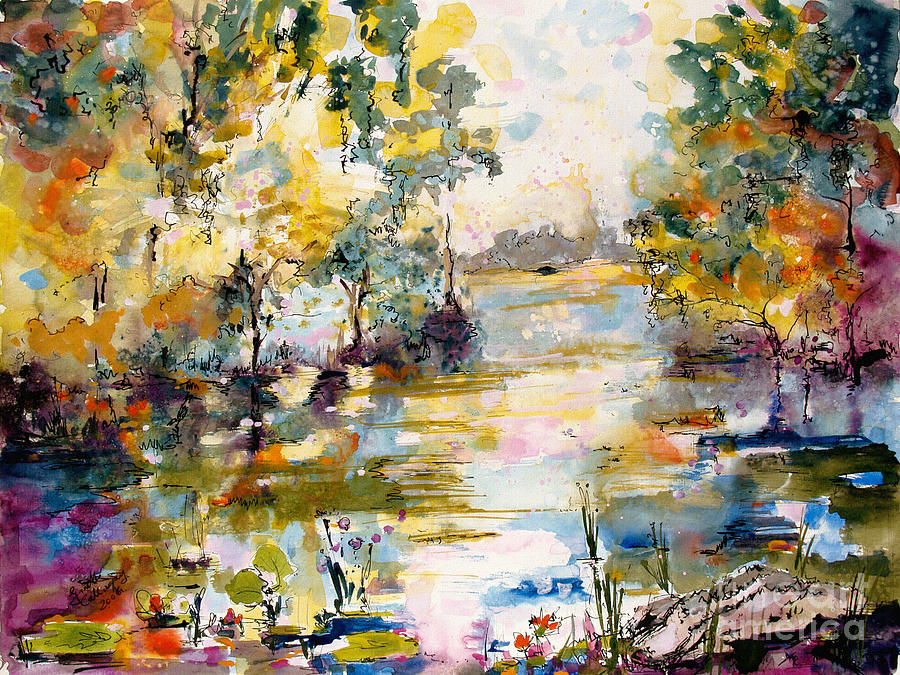 Georgia Okefenokee Morning Painting by Ginette Callaway