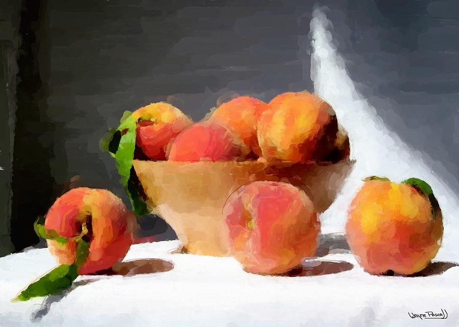 Georgia Peaches Painting by Wayne Pascall