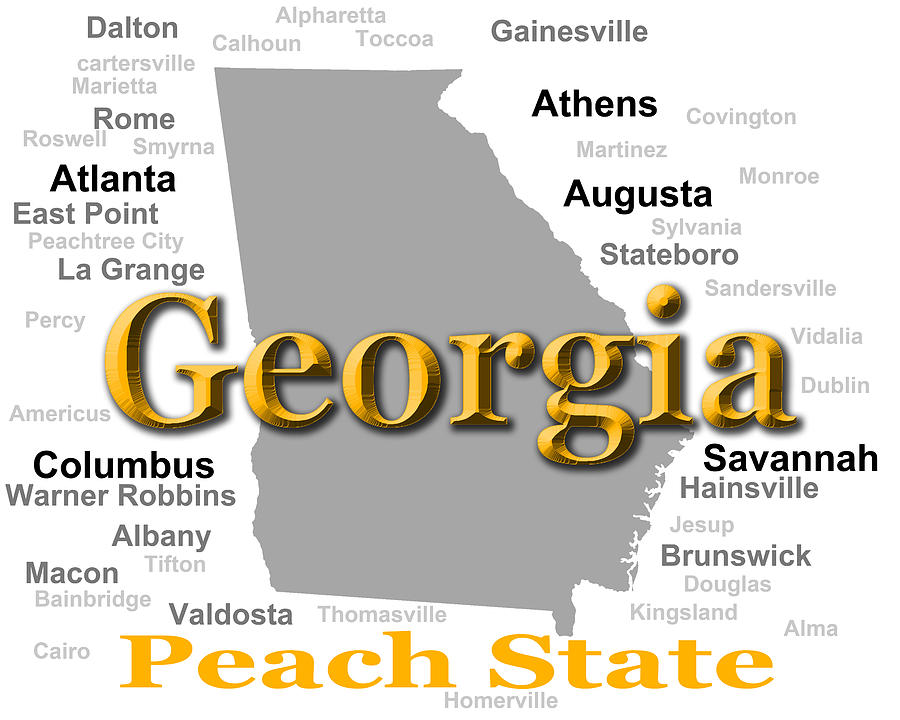 Georgia State Pride Map Silhouette  Photograph by Keith Webber Jr