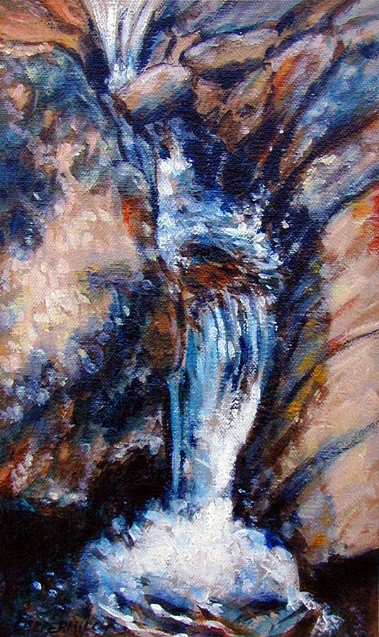 Georgia Waterfall Painting by John Lautermilch