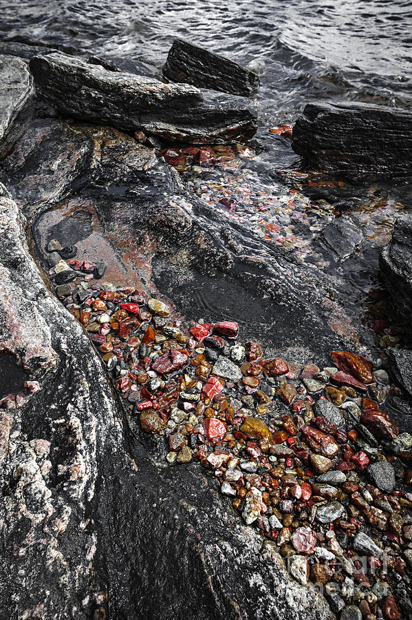 Georgian Bay rocks abstract I Photograph by Elena Elisseeva