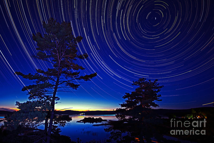 Georgian Bay Star Trails Photograph by Charline Xia