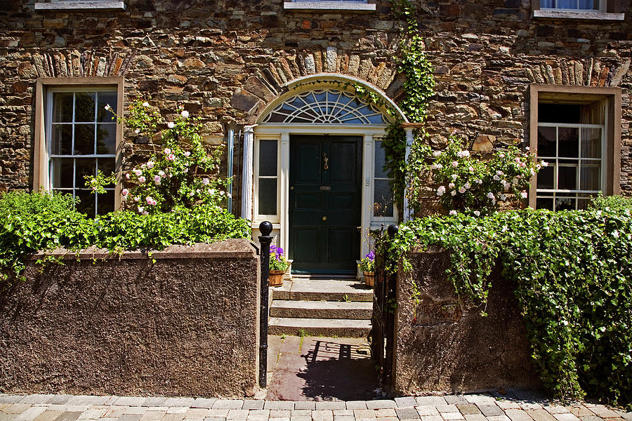 Flower Photograph - Georgian House Front, Lismore, County by Panoramic Images