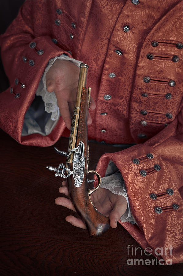 Georgian Photograph - Georgian Man Offering A Flintlock Pistol by Lee Avison