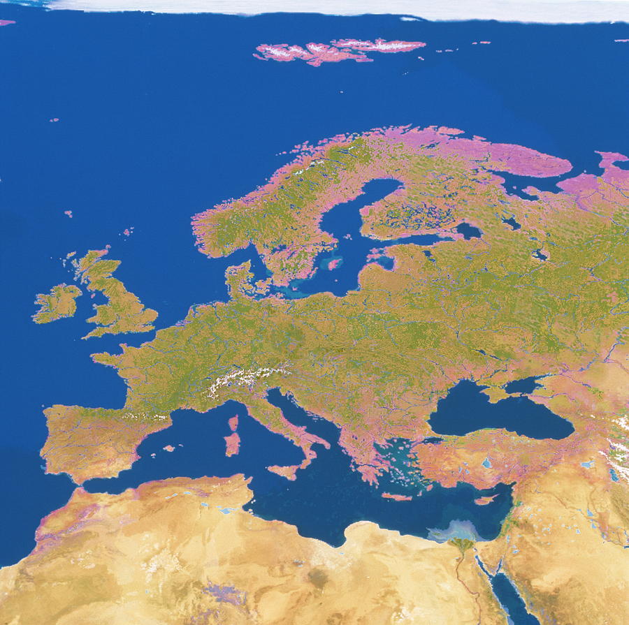 Geosphere Image Of Europe Photograph by Copyright Tom Van Sant/geosphere Project, Santa Monica/science Photo Library