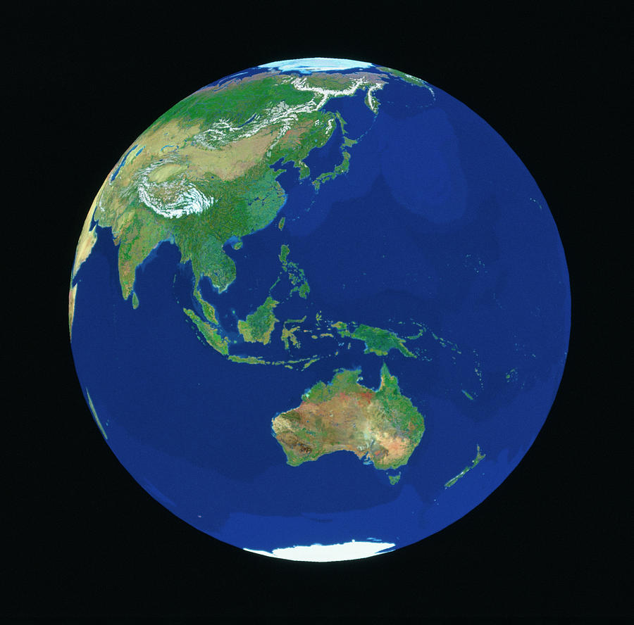 Geosphere View Of Japan & Australia Photograph by Copyright Tom Van Sant/geosphere Project, Santa Monica/science Photo Library